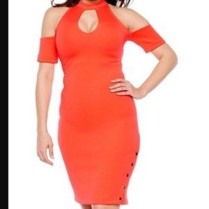 Medium 8-10 NWT Bold Elements orange sheath dress